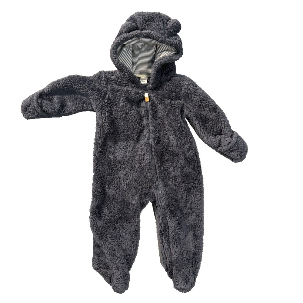 Carter's Baby 9M Dark Gray Sherpa Bear Hooded Bunting Snowsuit